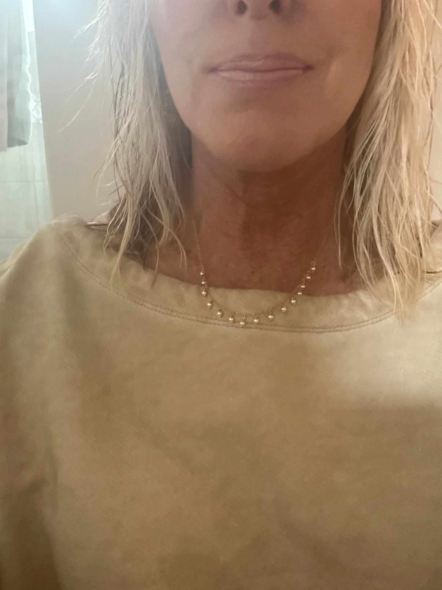 Pearl Drop And Gold Necklace