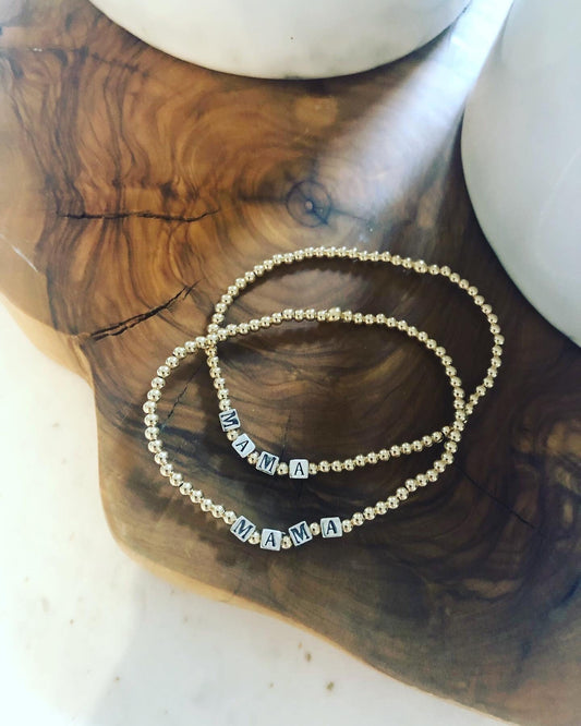 Gold Beaded Mama Bracelet