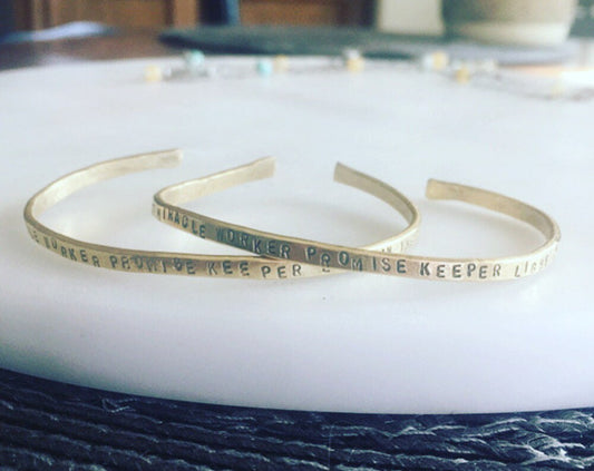 Way Maker Hand Forged Cuff Gold