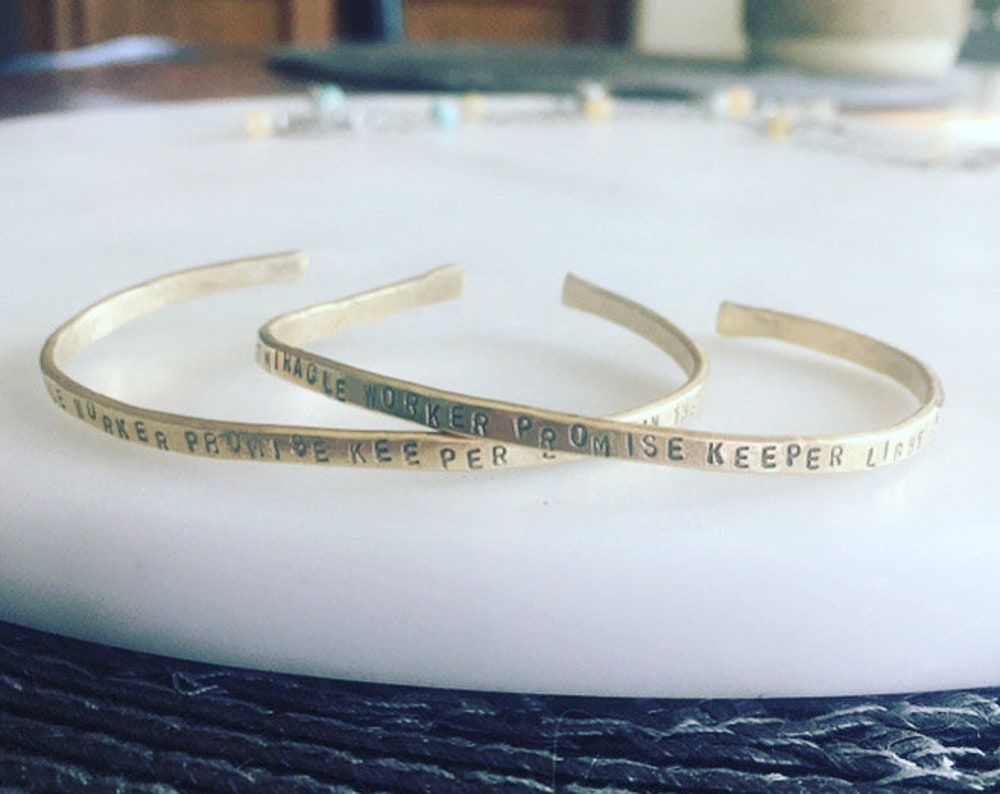 Way Maker Hand Forged Cuff Gold