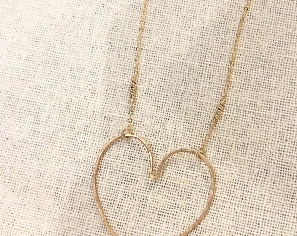 Te Amo Necklace Hand Forged Necklace Gold
